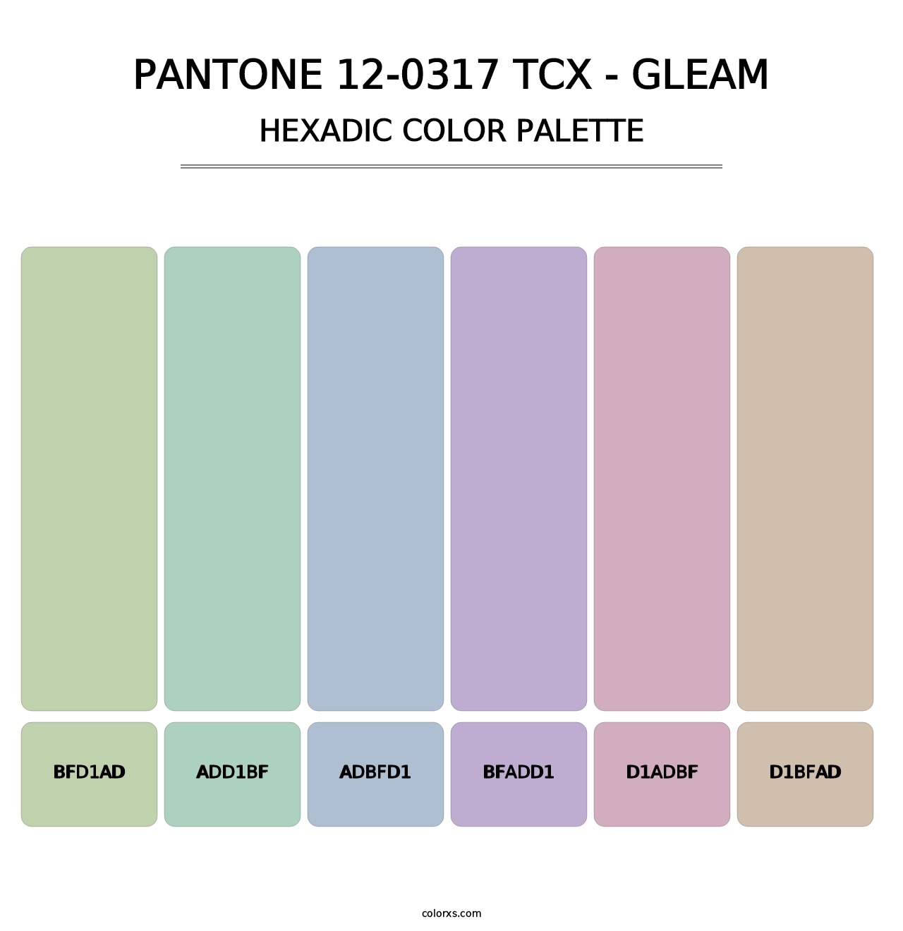 PANTONE 12-0317 TCX - Gleam - Hexadic Color Palette