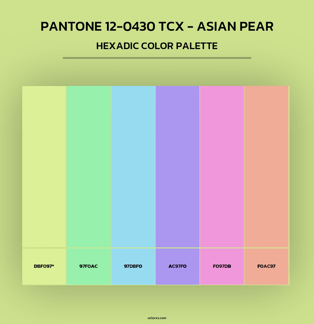 PANTONE 12-0430 TCX - Asian Pear - Hexadic Color Palette
