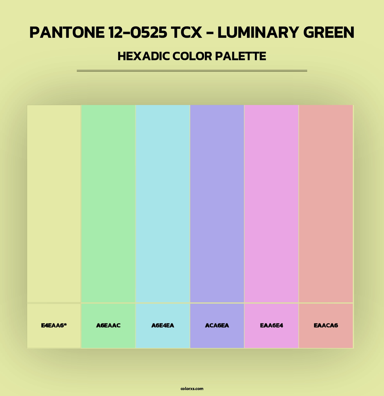 PANTONE 12-0525 TCX - Luminary Green - Hexadic Color Palette