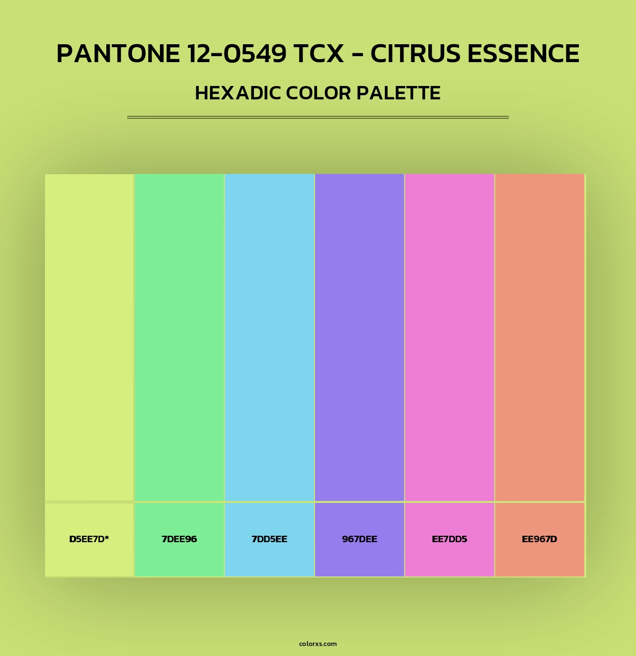 PANTONE 12-0549 TCX - Citrus Essence - Hexadic Color Palette