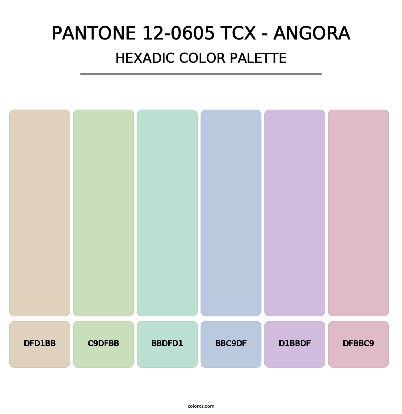 PANTONE 12-0605 TCX - Angora - Hexadic Color Palette