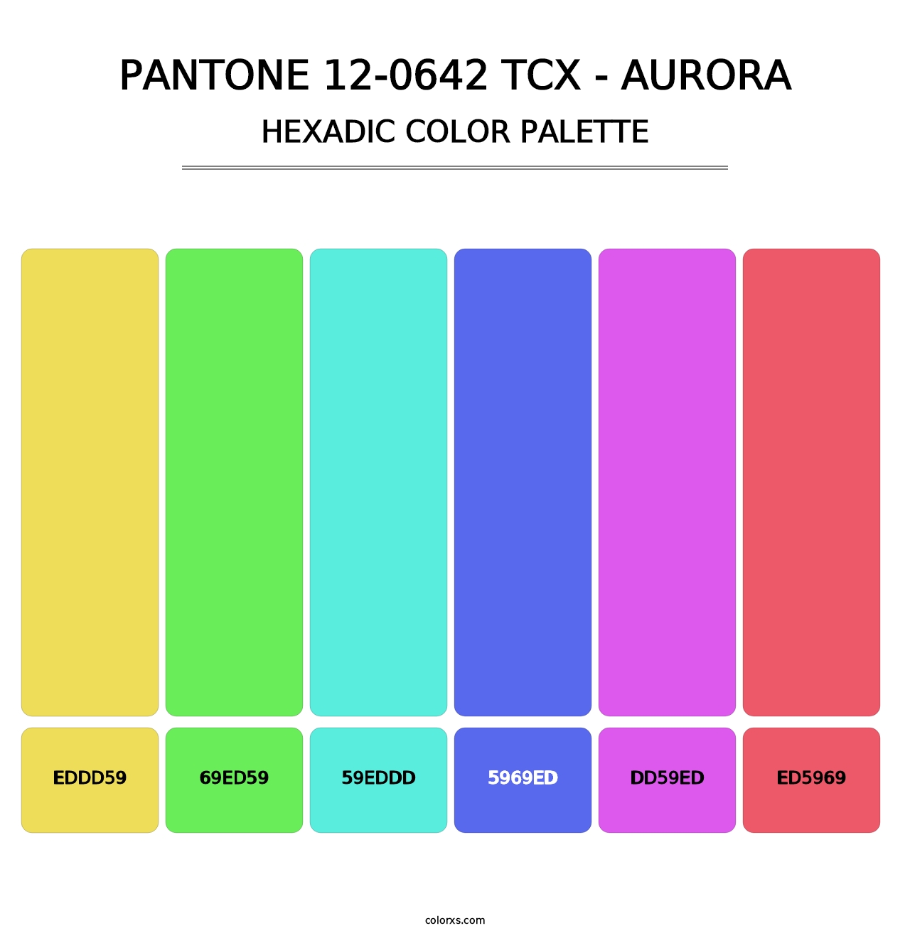 PANTONE 12-0642 TCX - Aurora - Hexadic Color Palette