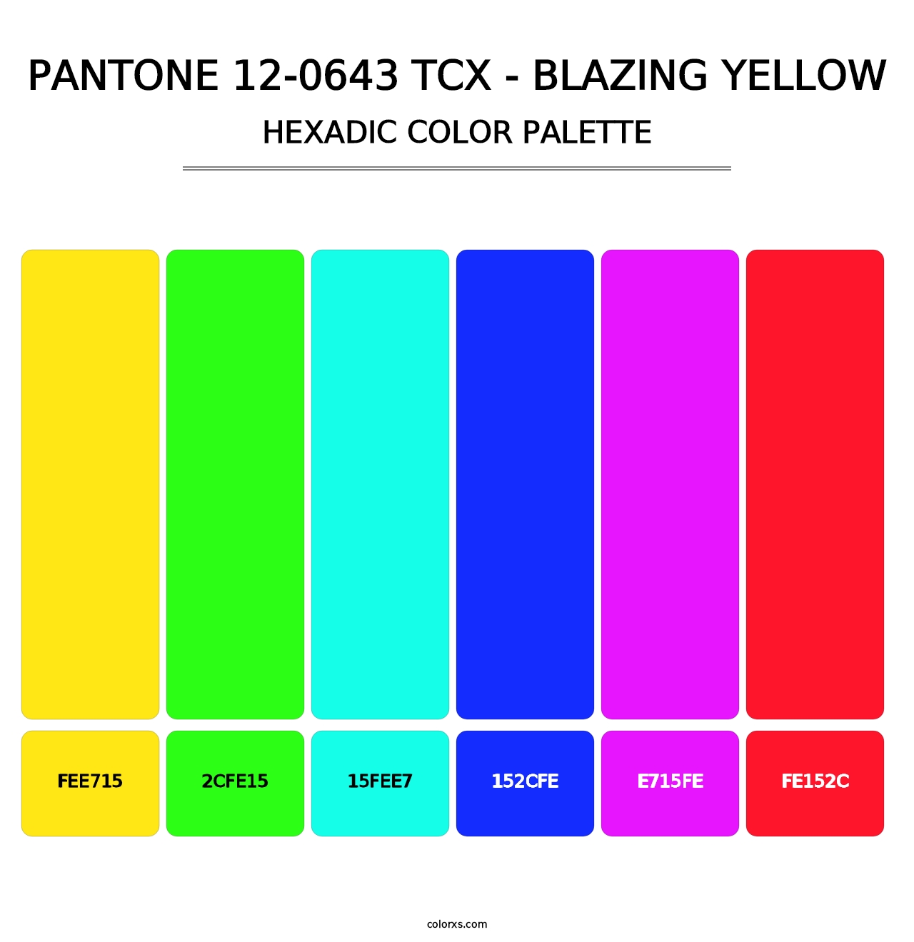 PANTONE 12-0643 TCX - Blazing Yellow - Hexadic Color Palette