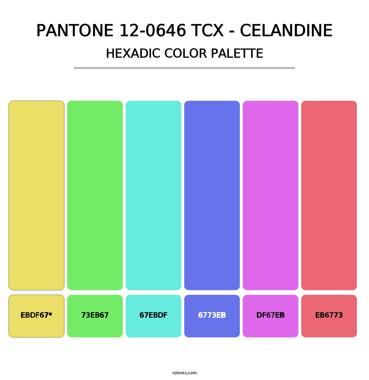 PANTONE 12-0646 TCX - Celandine - Hexadic Color Palette