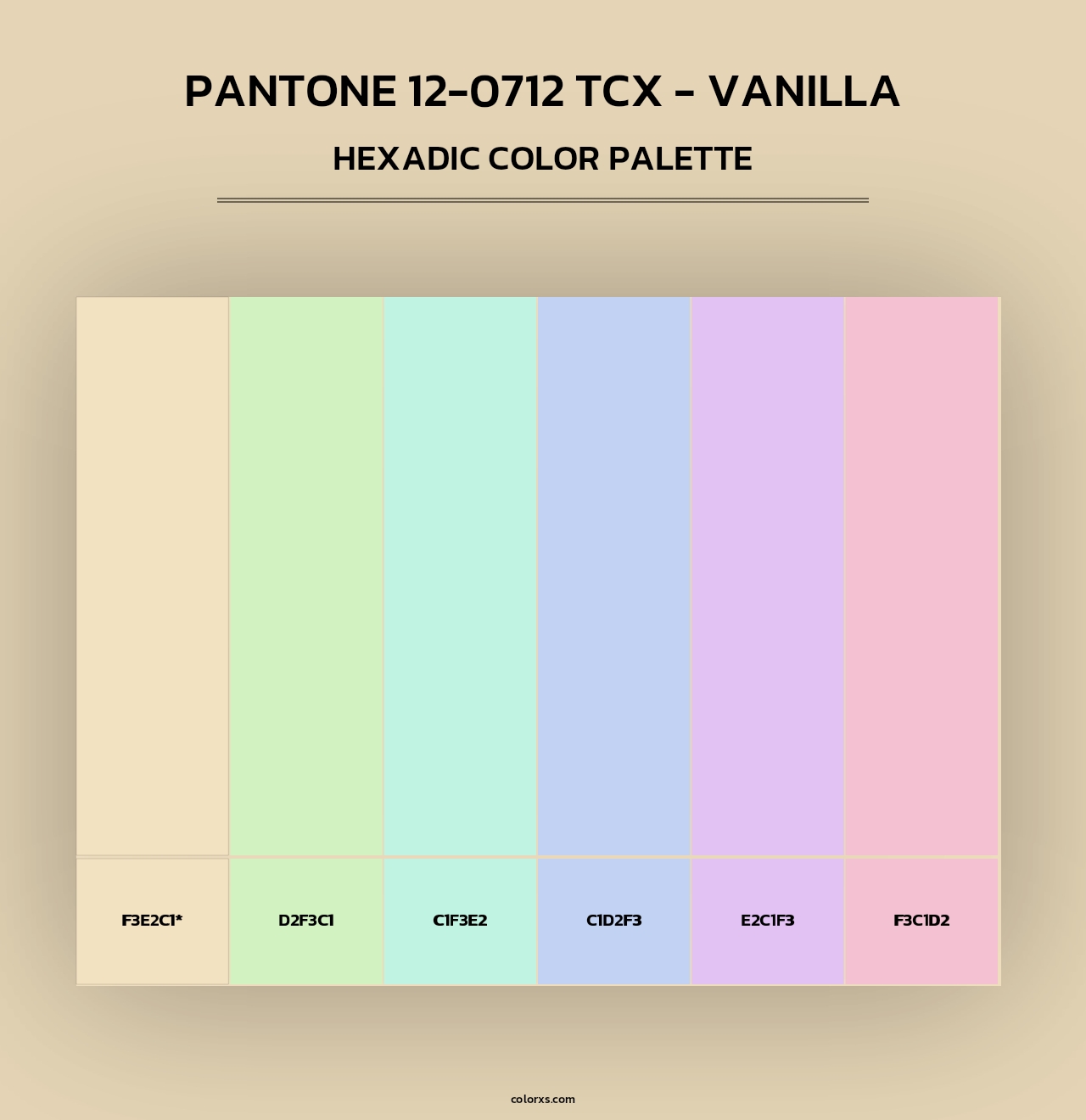 PANTONE 12-0712 TCX - Vanilla - Hexadic Color Palette
