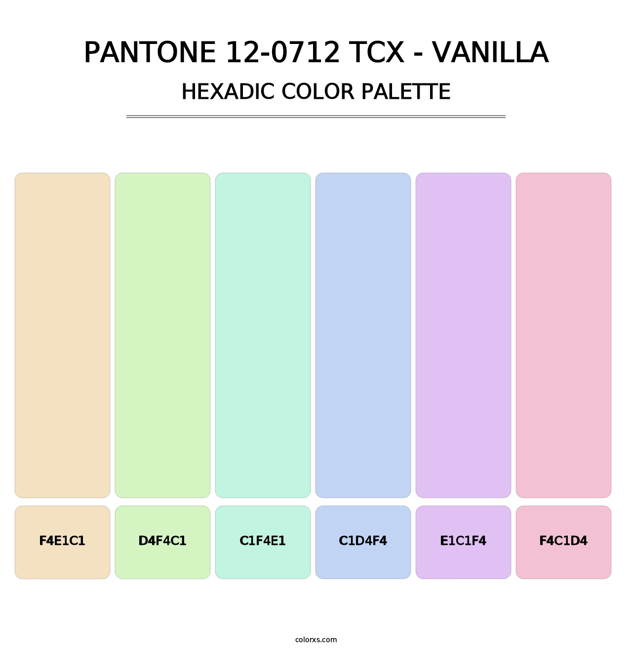 PANTONE 12-0712 TCX - Vanilla - Hexadic Color Palette
