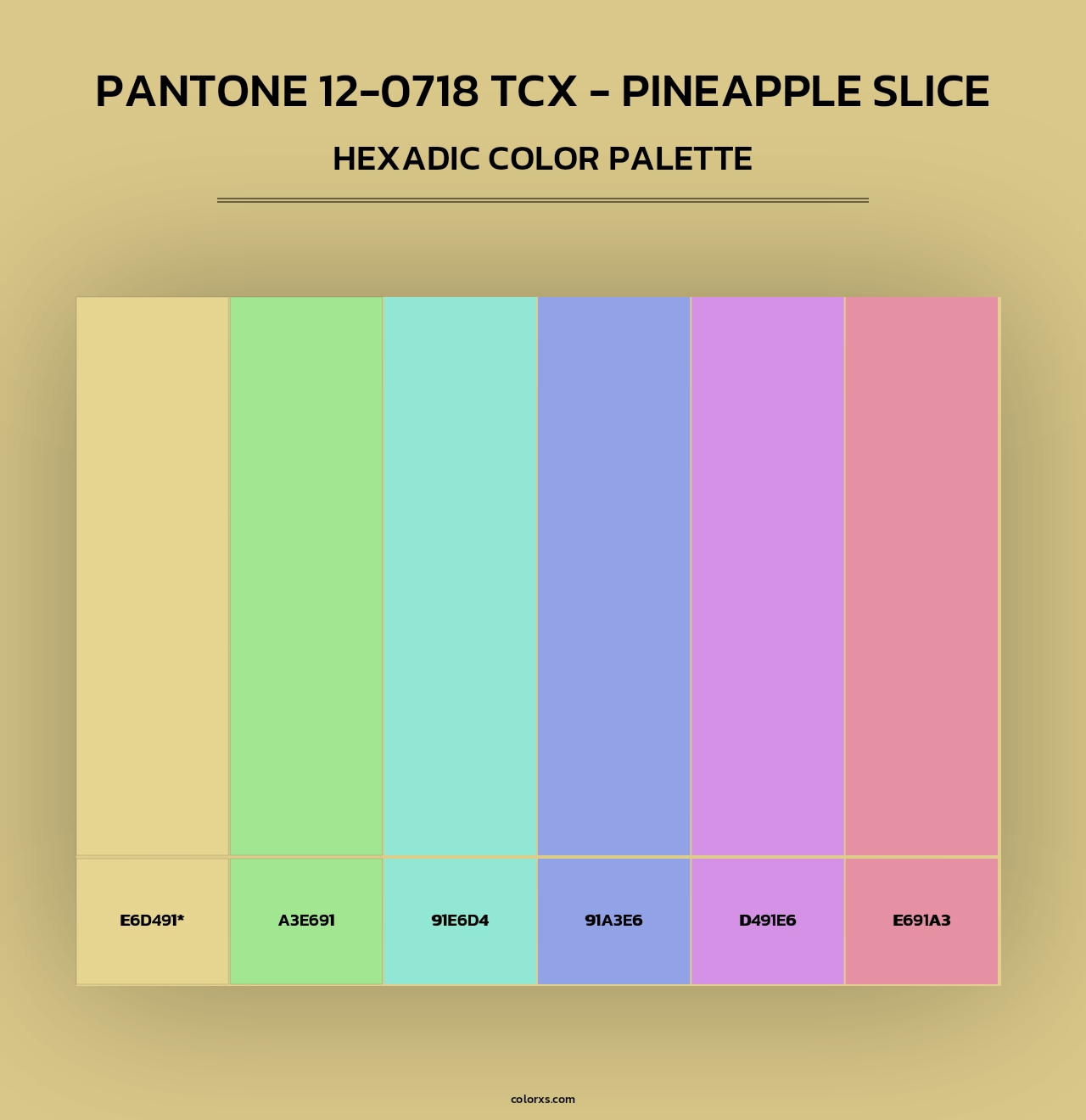 PANTONE 12-0718 TCX - Pineapple Slice - Hexadic Color Palette