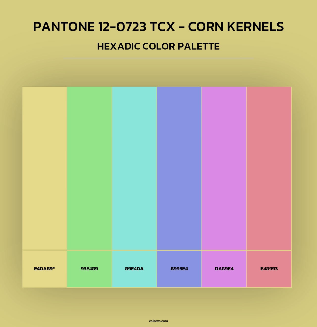 PANTONE 12-0723 TCX - Corn Kernels - Hexadic Color Palette