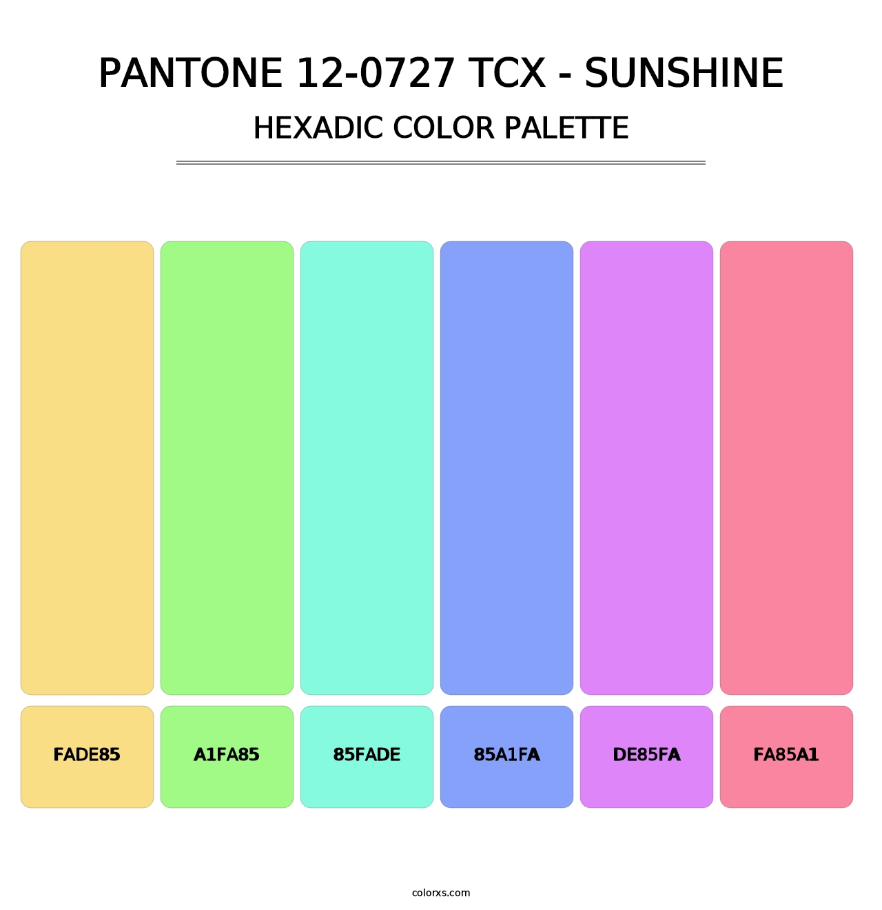 PANTONE 12-0727 TCX - Sunshine - Hexadic Color Palette