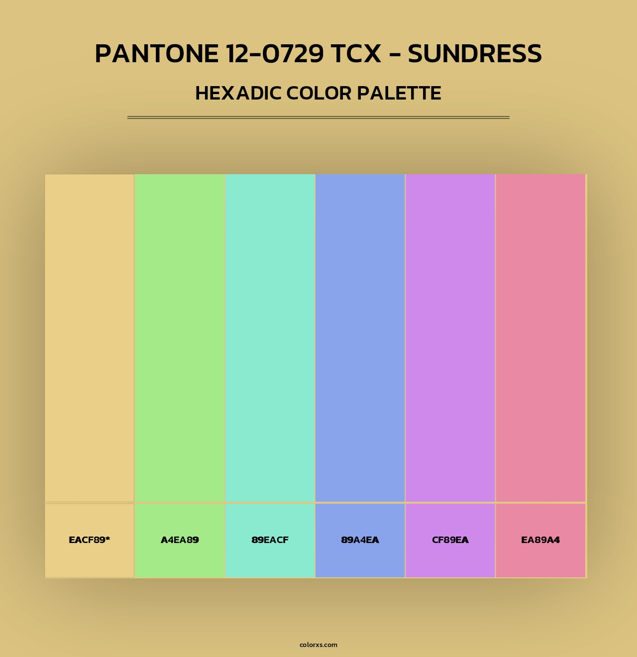 PANTONE 12-0729 TCX - Sundress - Hexadic Color Palette