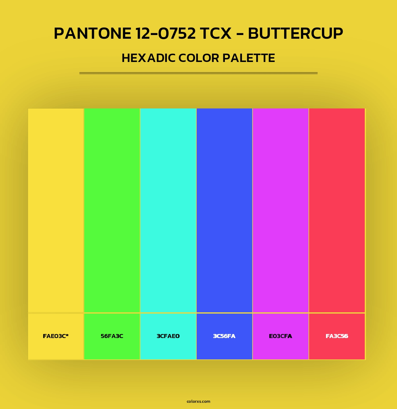 PANTONE 12-0752 TCX - Buttercup - Hexadic Color Palette
