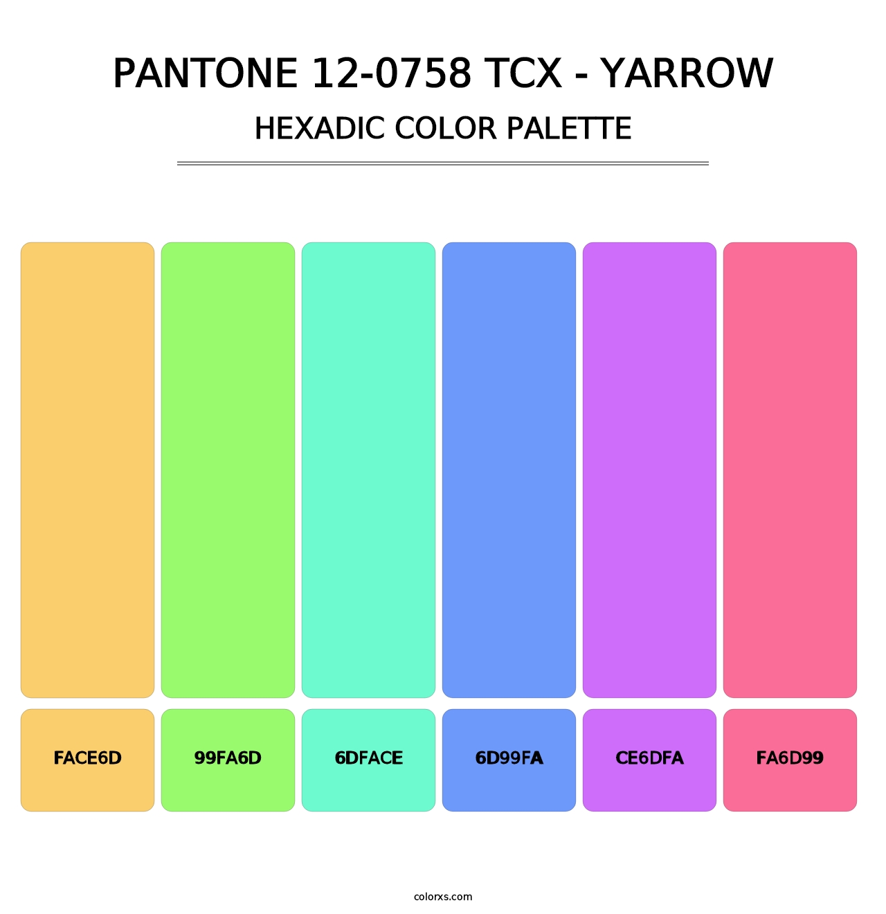 PANTONE 12-0758 TCX - Yarrow - Hexadic Color Palette