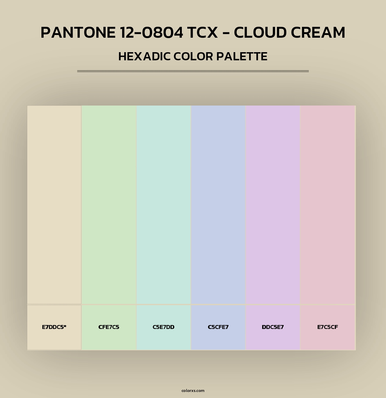 PANTONE 12-0804 TCX - Cloud Cream - Hexadic Color Palette