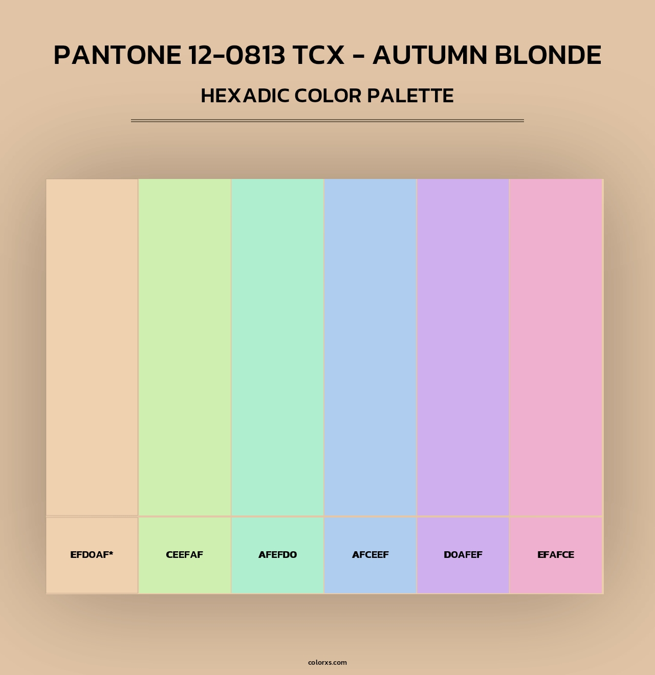 PANTONE 12-0813 TCX - Autumn Blonde - Hexadic Color Palette