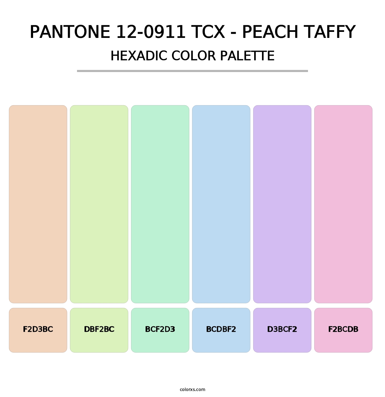 PANTONE 12-0911 TCX - Peach Taffy - Hexadic Color Palette