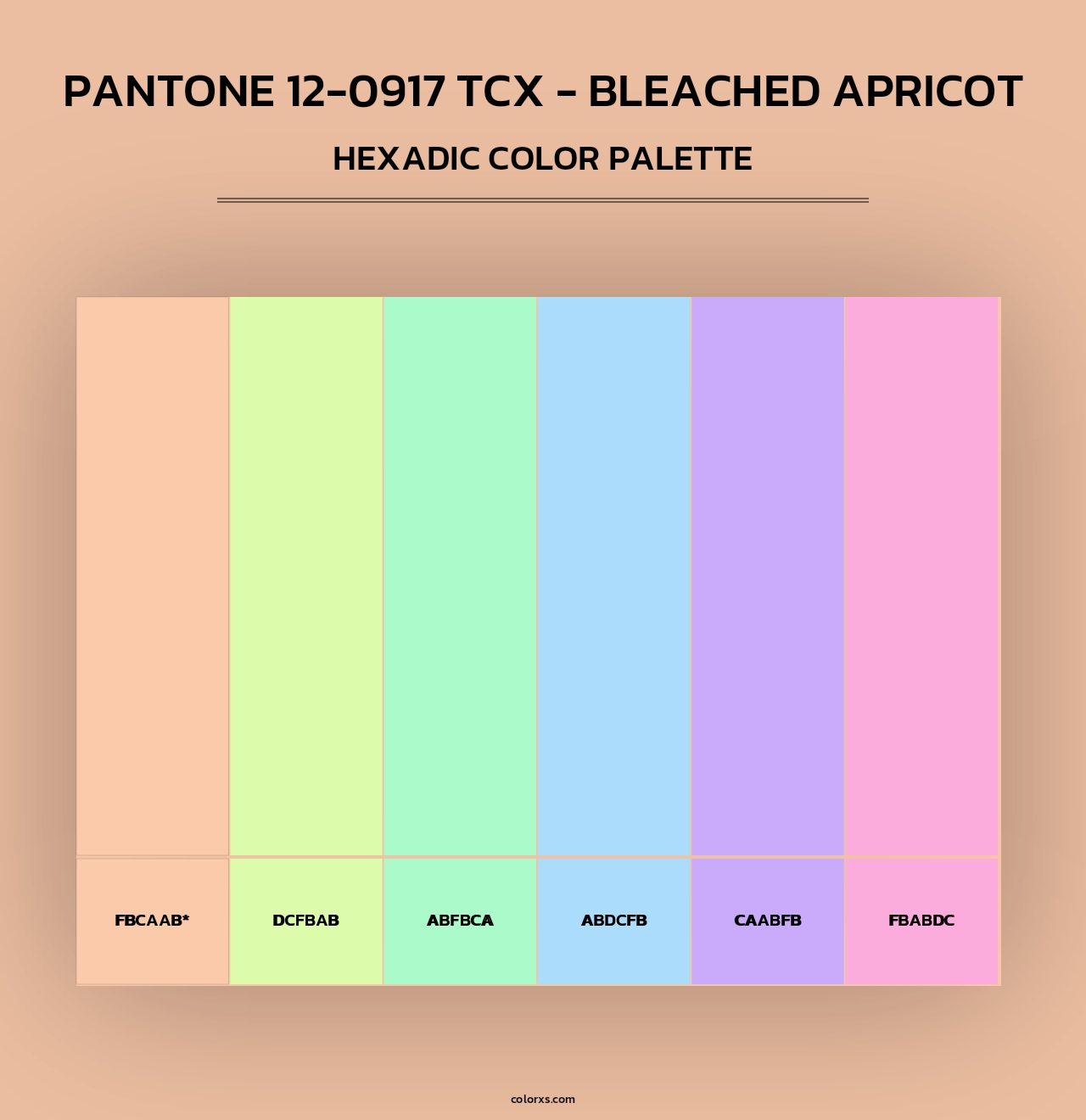 PANTONE 12-0917 TCX - Bleached Apricot - Hexadic Color Palette