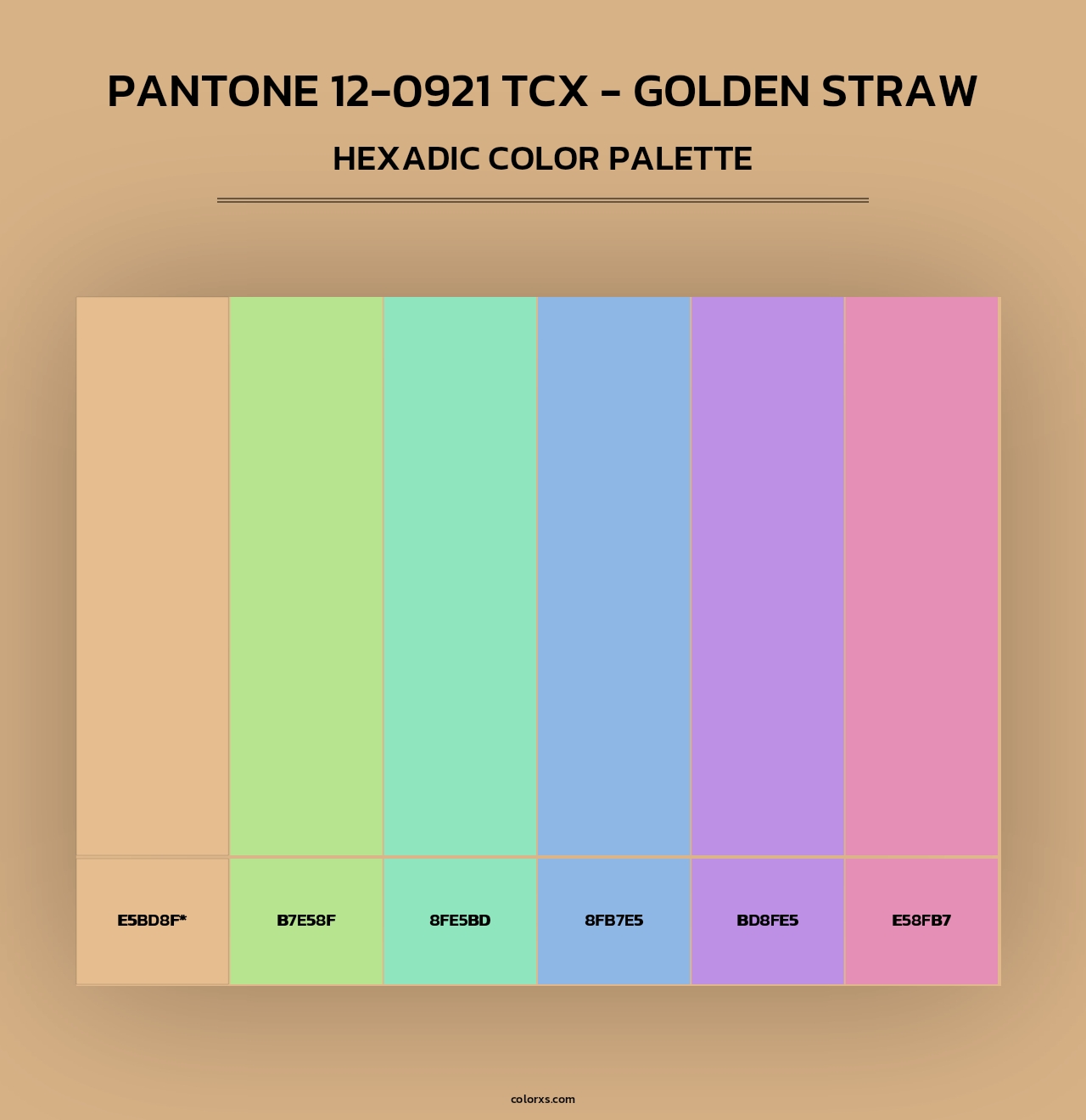 PANTONE 12-0921 TCX - Golden Straw - Hexadic Color Palette