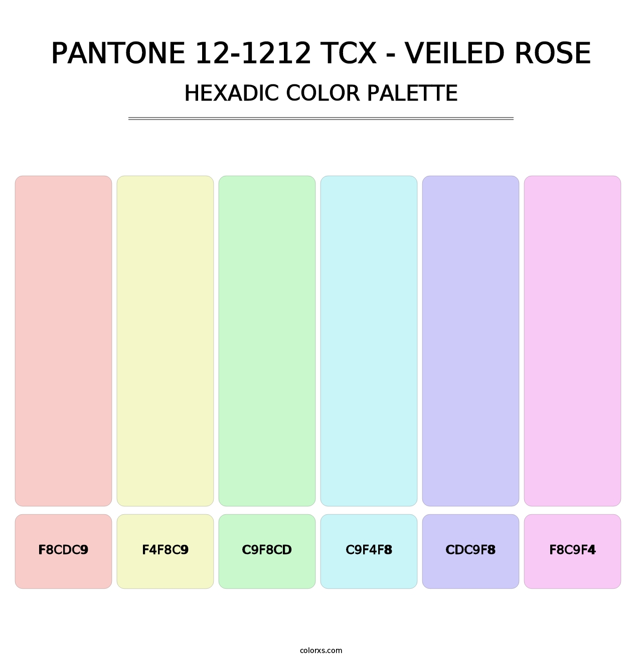 PANTONE 12-1212 TCX - Veiled Rose - Hexadic Color Palette