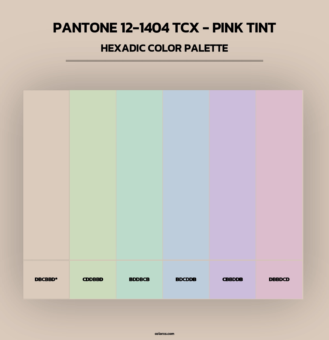 PANTONE 12-1404 TCX - Pink Tint - Hexadic Color Palette