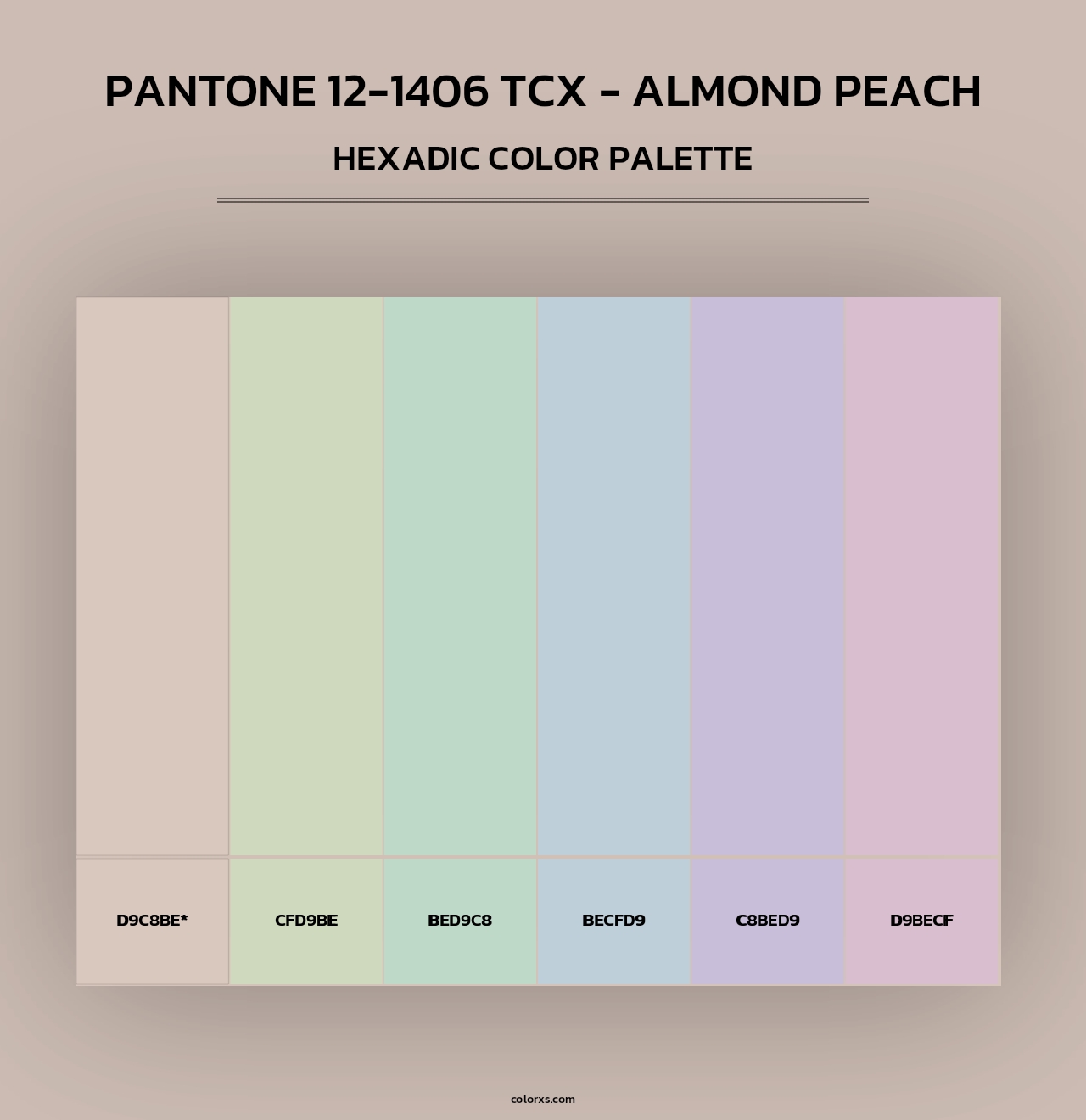 PANTONE 12-1406 TCX - Almond Peach - Hexadic Color Palette