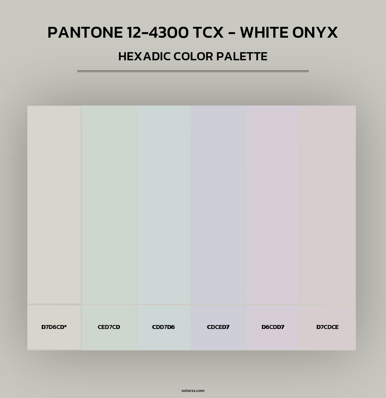 PANTONE 12-4300 TCX - White Onyx - Hexadic Color Palette