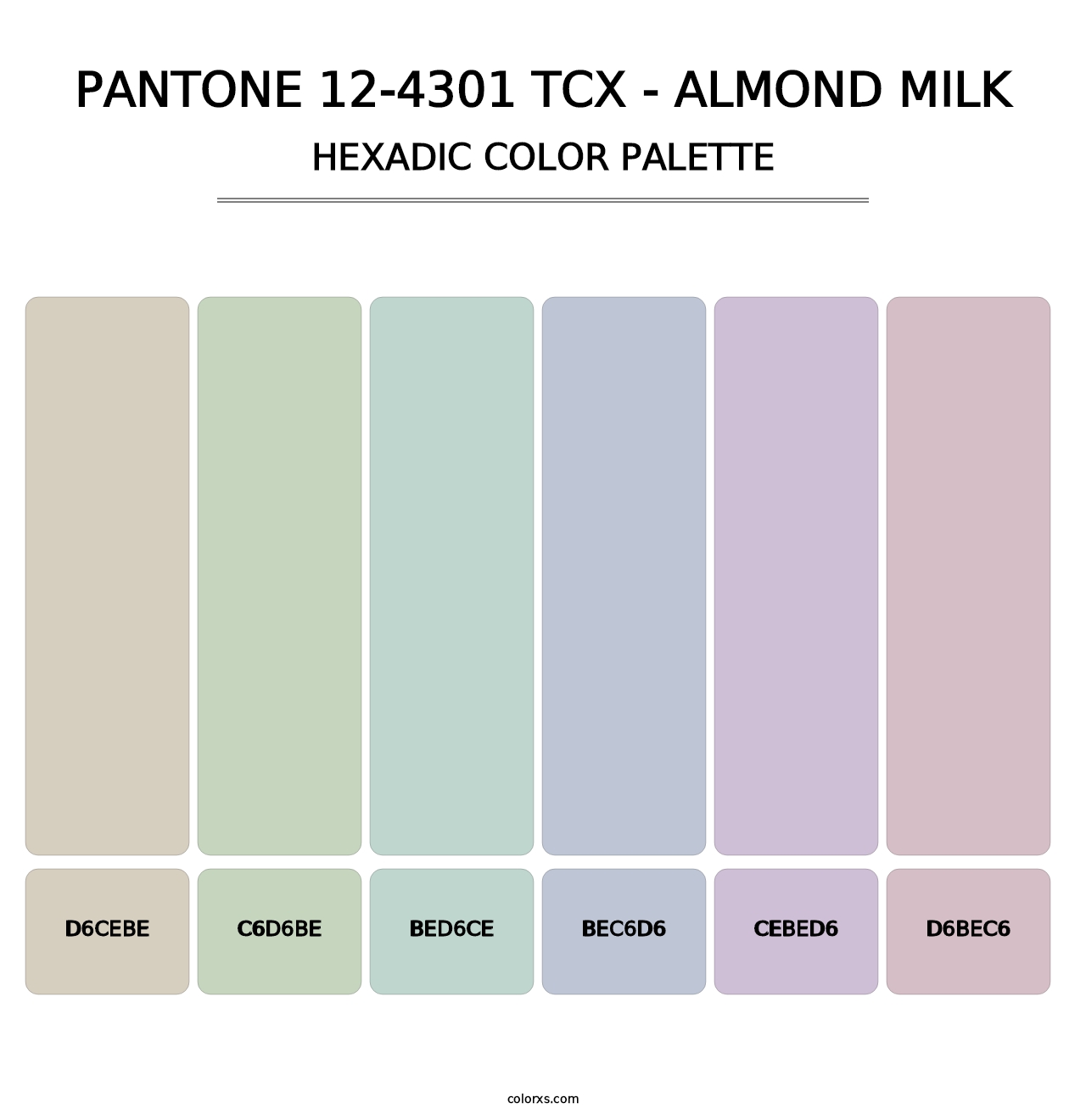 PANTONE 12-4301 TCX - Almond Milk - Hexadic Color Palette