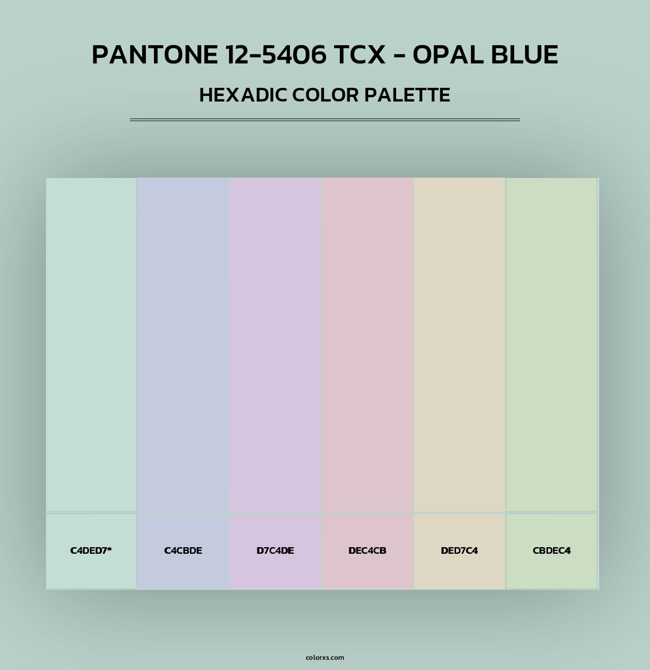 PANTONE 12-5406 TCX - Opal Blue - Hexadic Color Palette