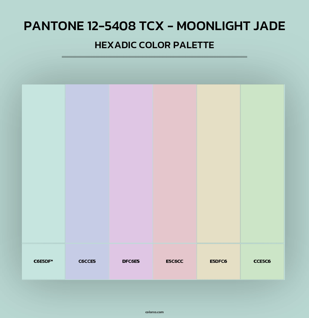 PANTONE 12-5408 TCX - Moonlight Jade - Hexadic Color Palette
