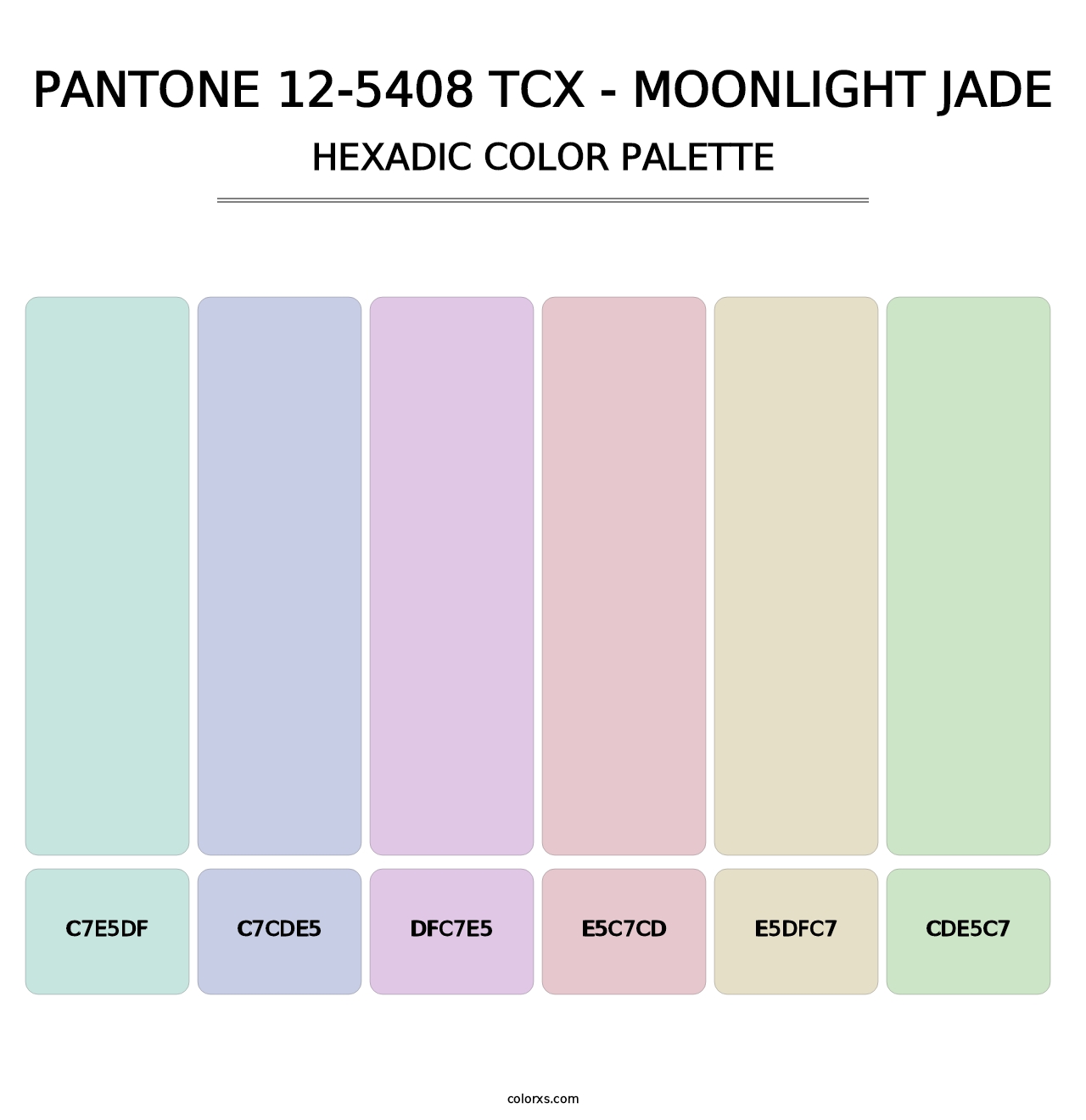 PANTONE 12-5408 TCX - Moonlight Jade - Hexadic Color Palette