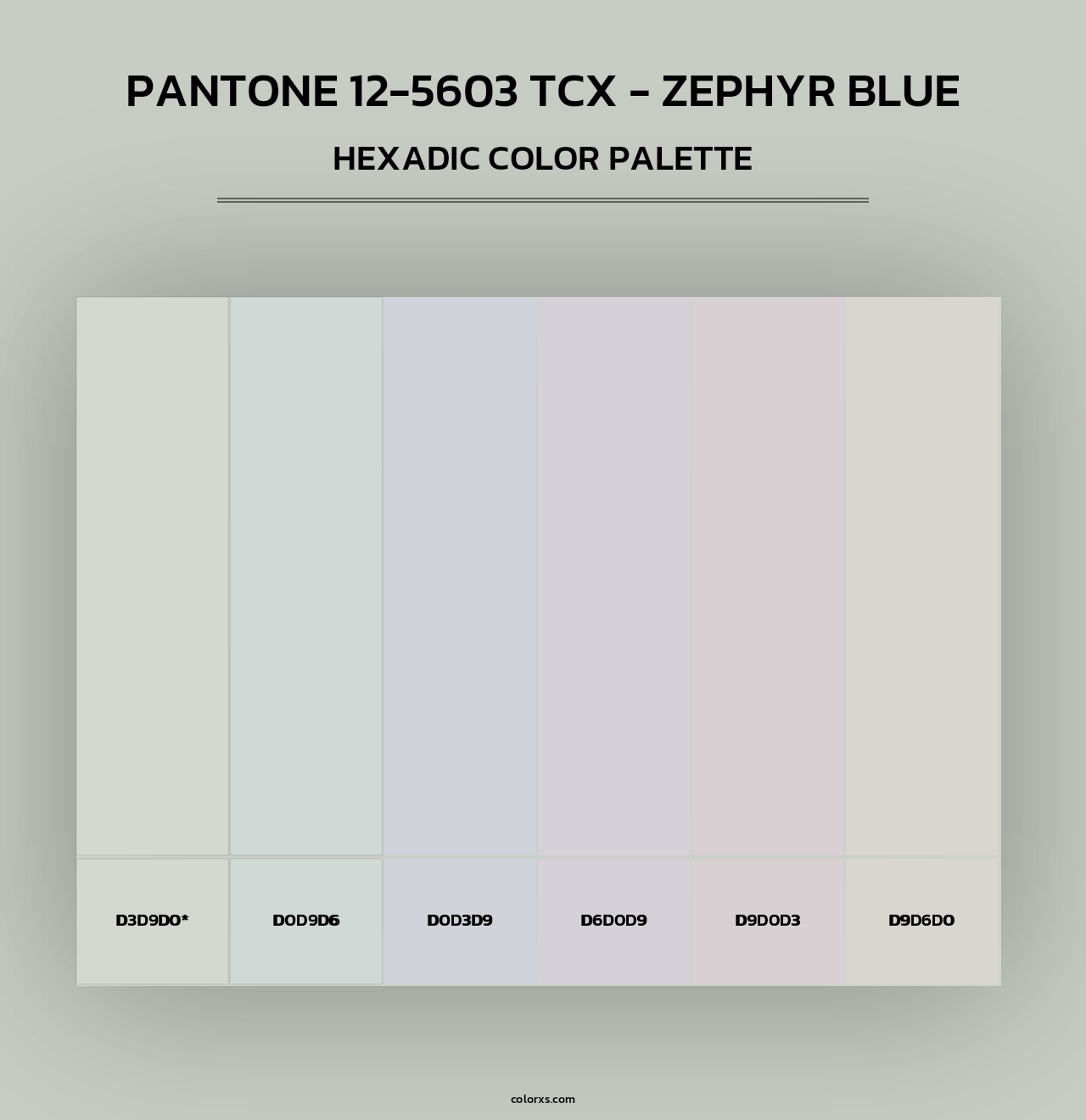 PANTONE 12-5603 TCX - Zephyr Blue - Hexadic Color Palette