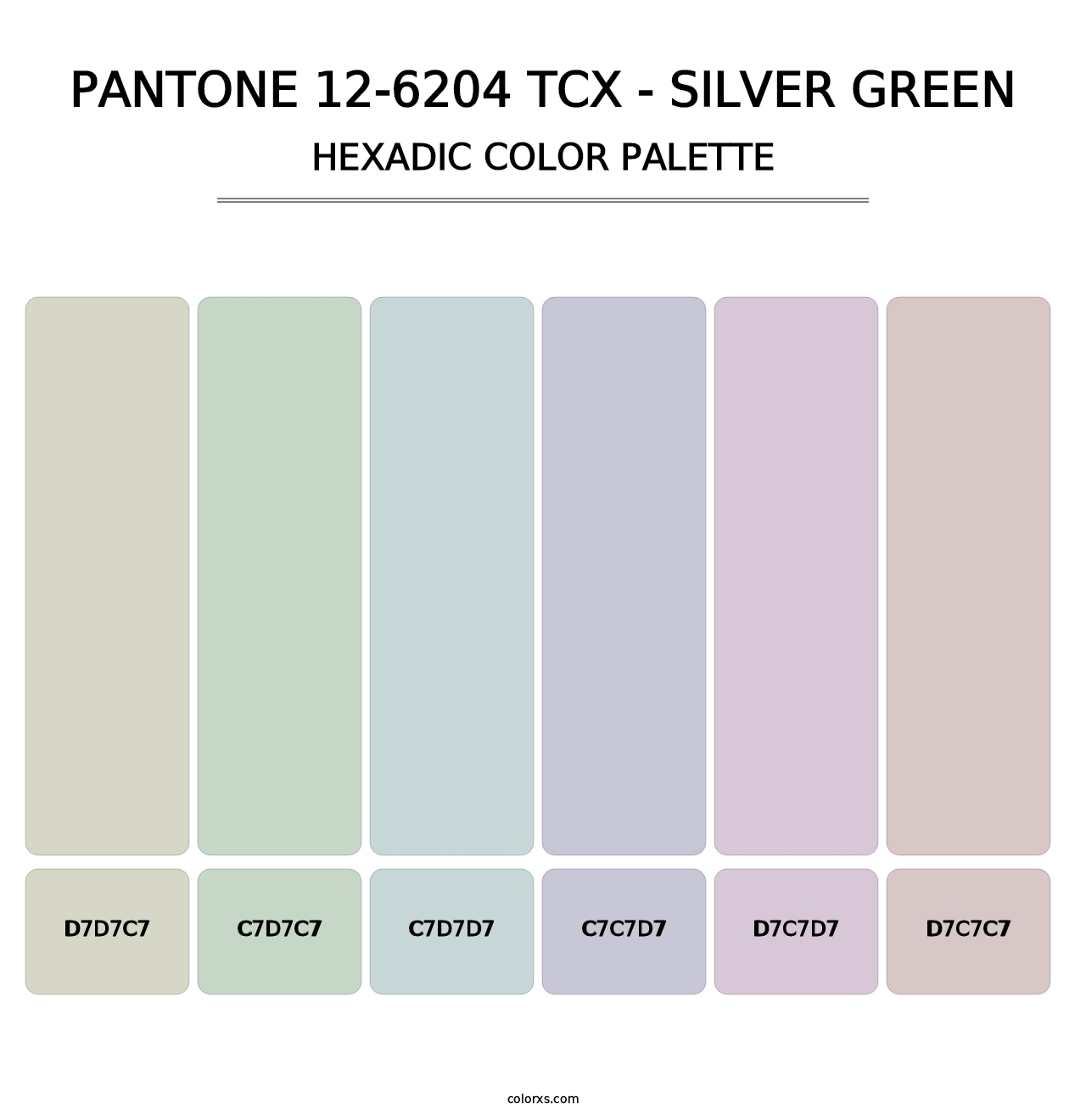 PANTONE 12-6204 TCX - Silver Green - Hexadic Color Palette