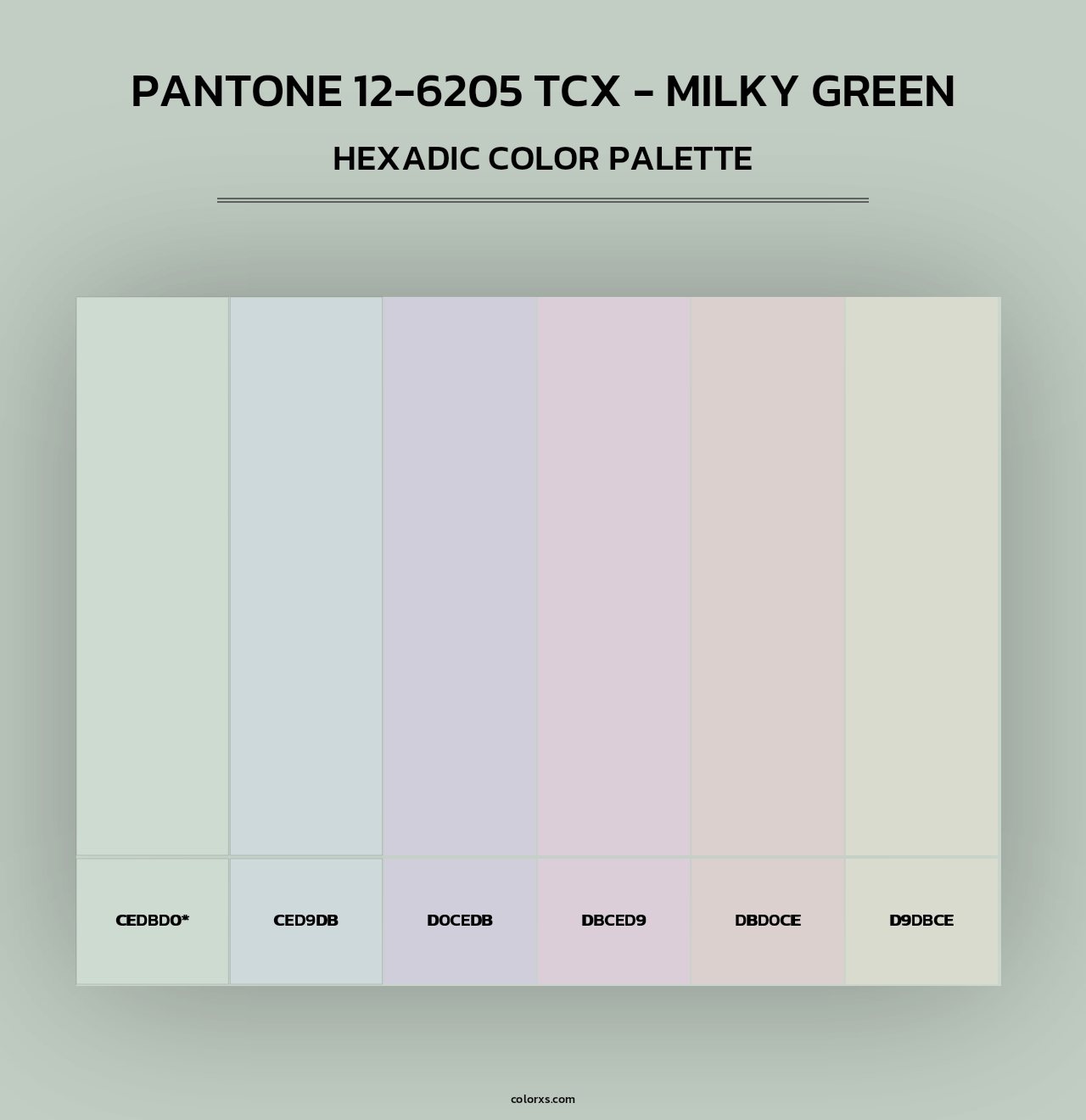 PANTONE 12-6205 TCX - Milky Green - Hexadic Color Palette