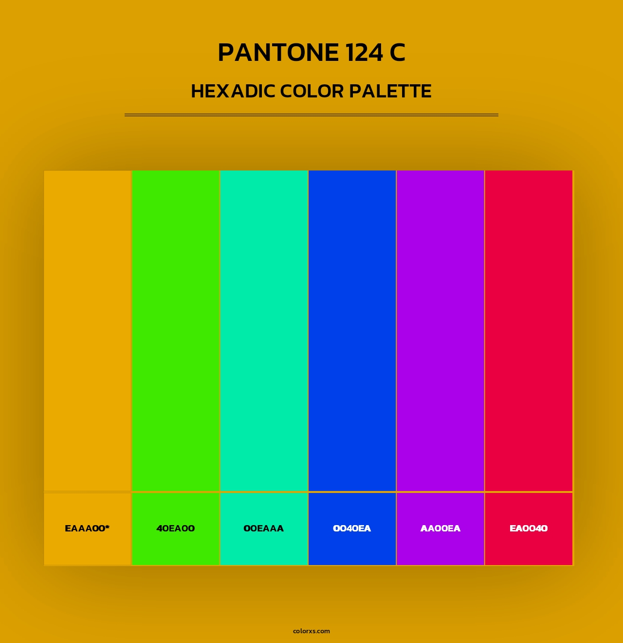 PANTONE 124 C - Hexadic Color Palette