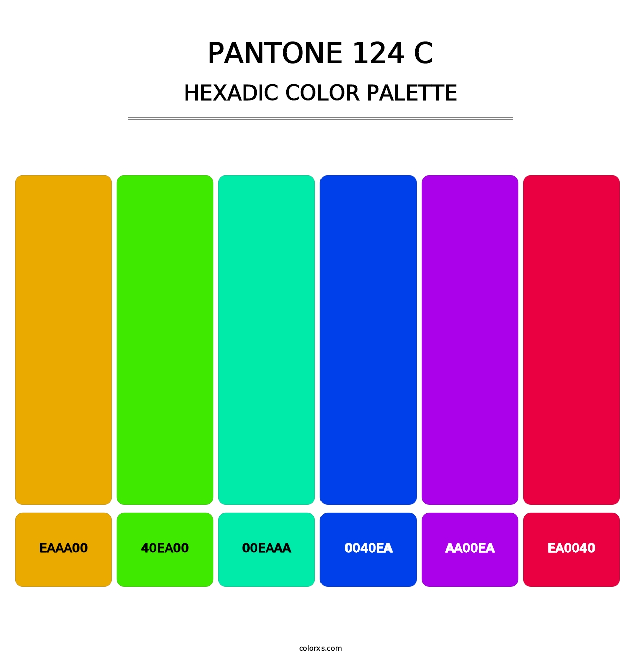 PANTONE 124 C - Hexadic Color Palette