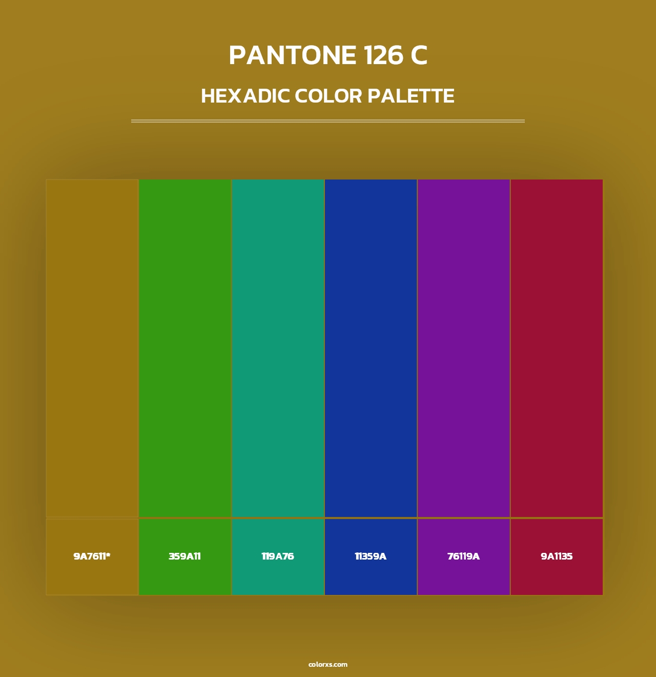 PANTONE 126 C - Hexadic Color Palette