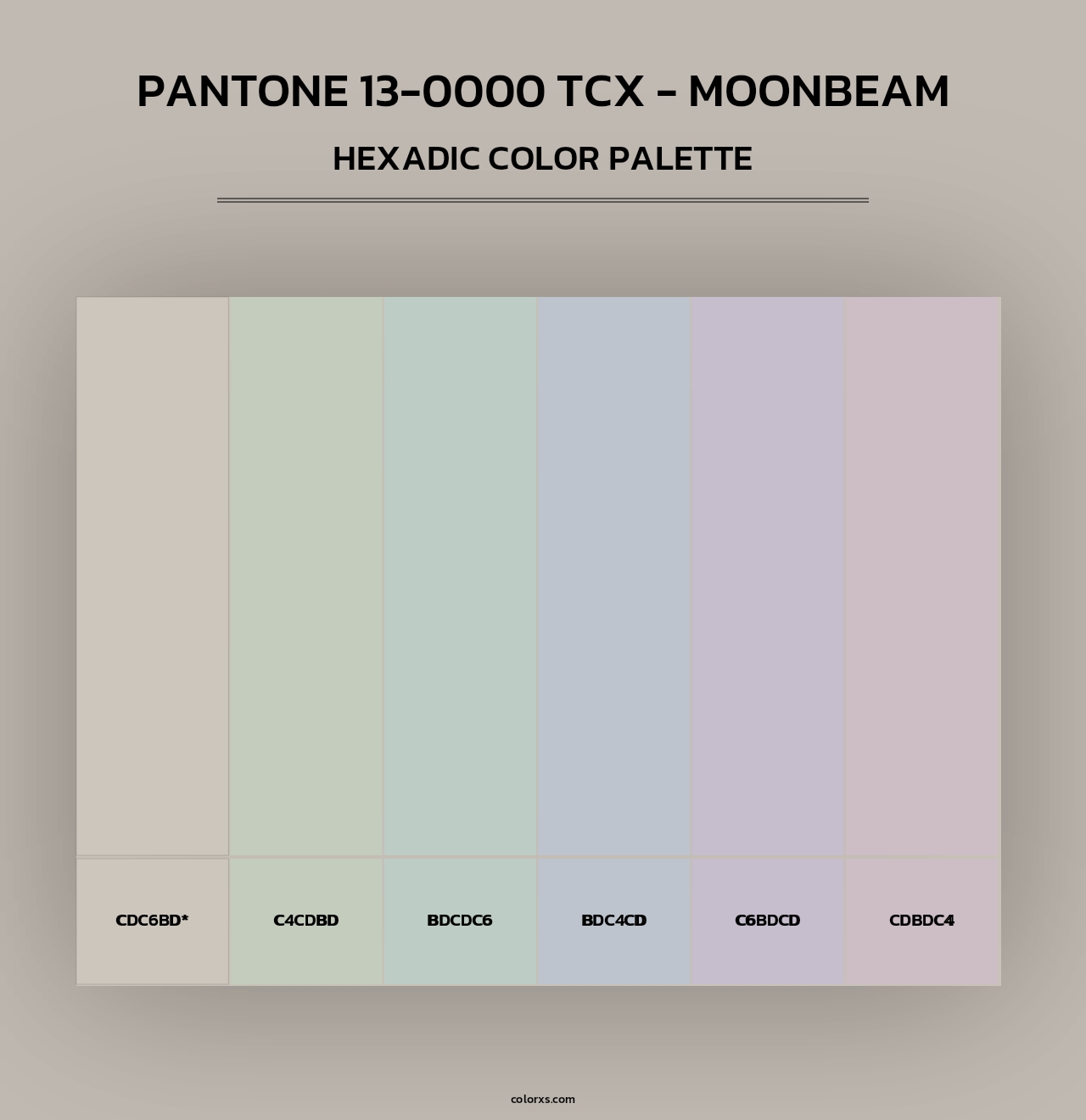PANTONE 13-0000 TCX - Moonbeam - Hexadic Color Palette