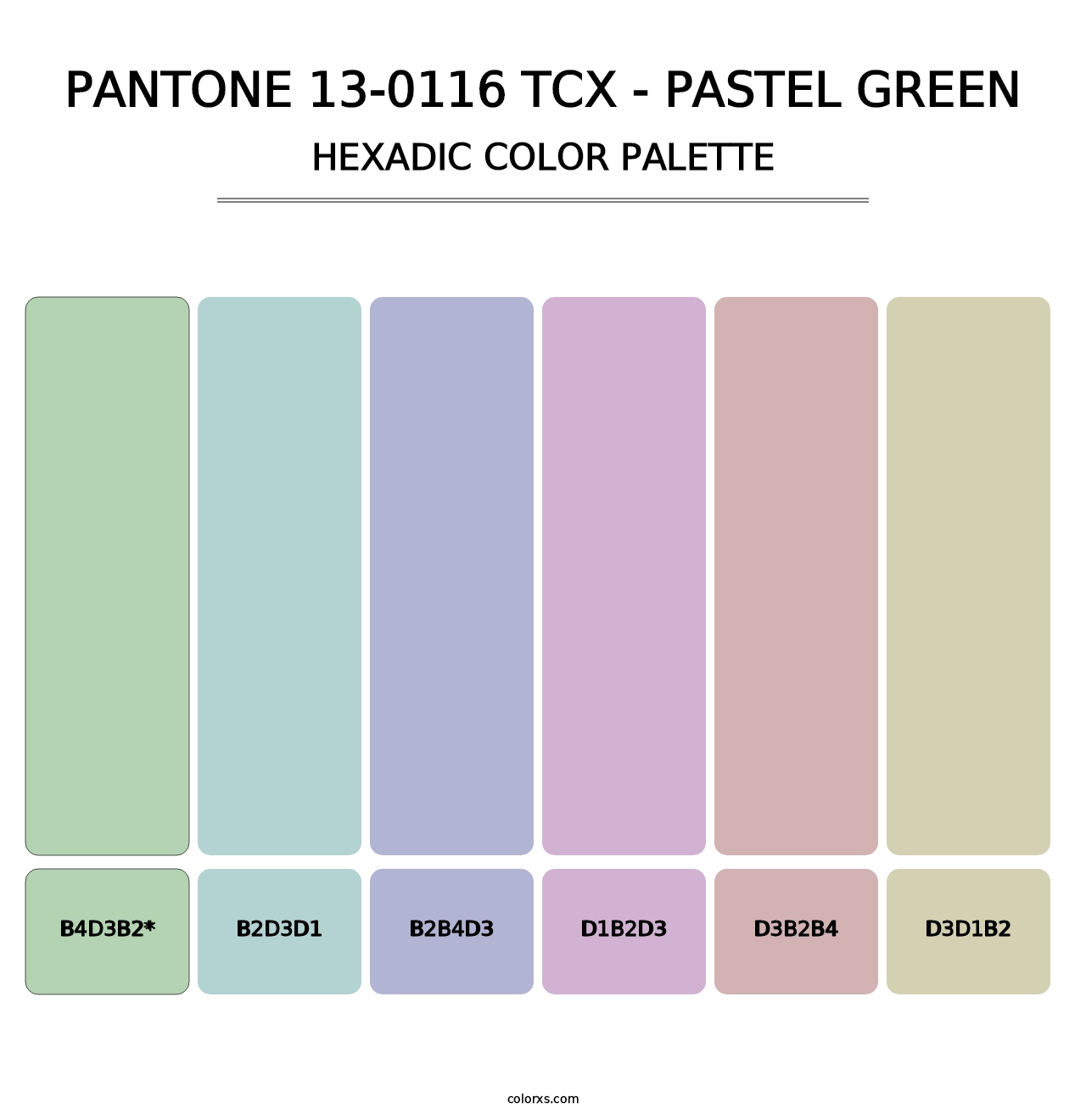 PANTONE 13-0116 TCX - Pastel Green - Hexadic Color Palette