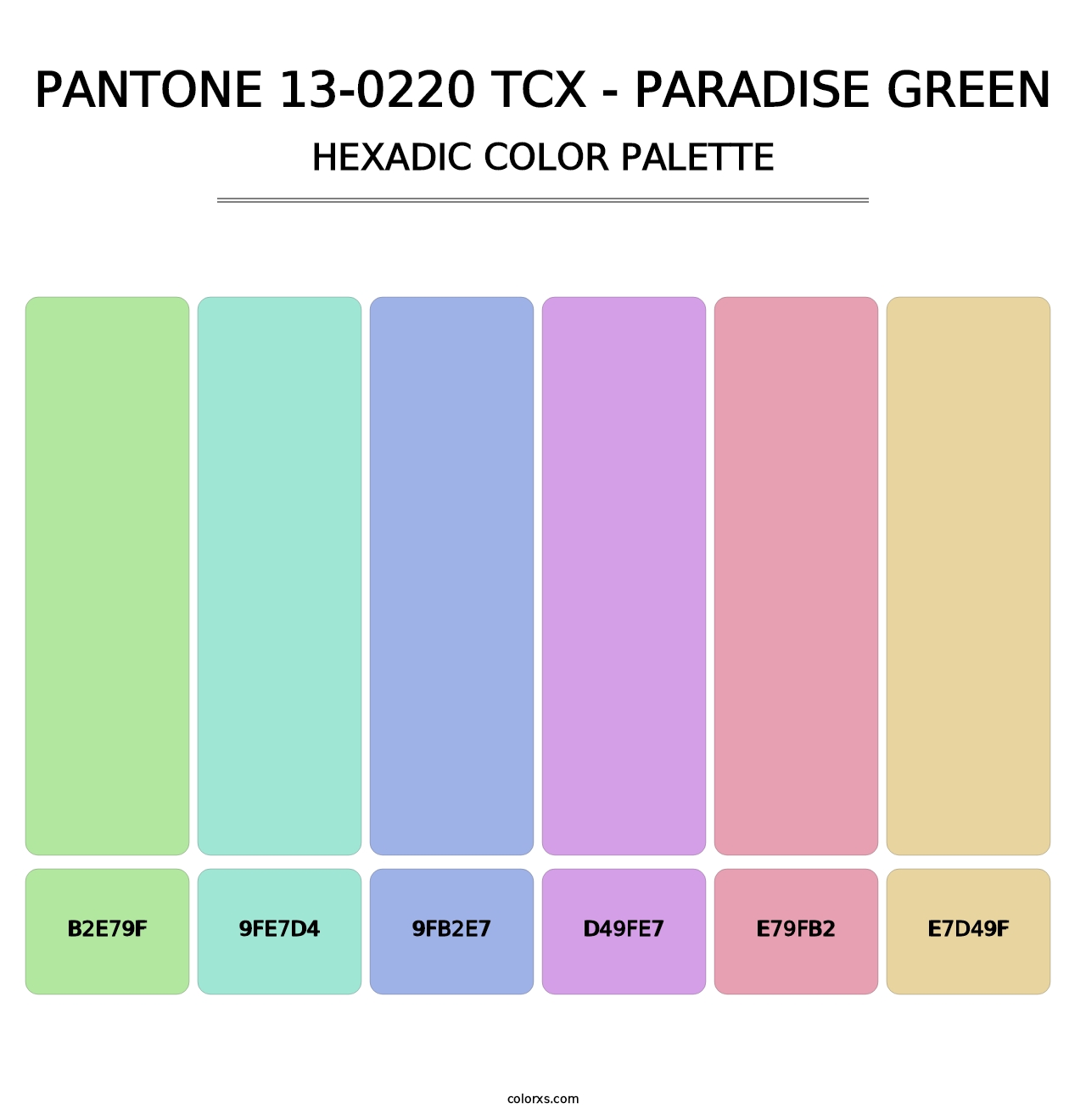 PANTONE 13-0220 TCX - Paradise Green - Hexadic Color Palette