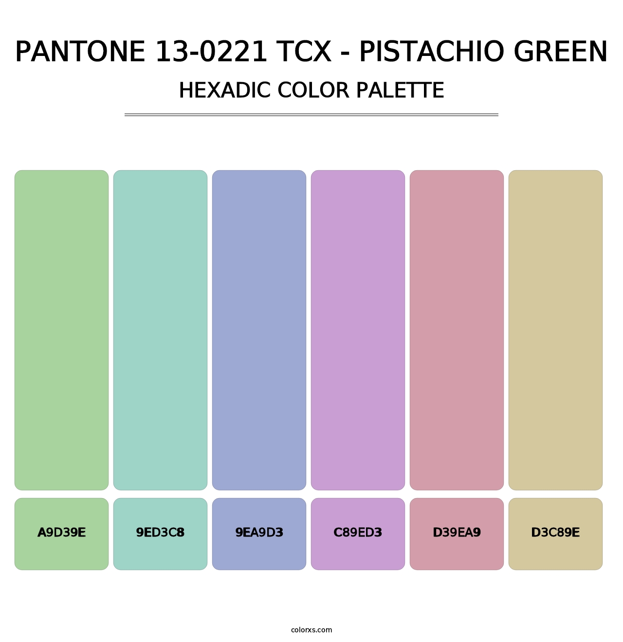 PANTONE 13-0221 TCX - Pistachio Green - Hexadic Color Palette