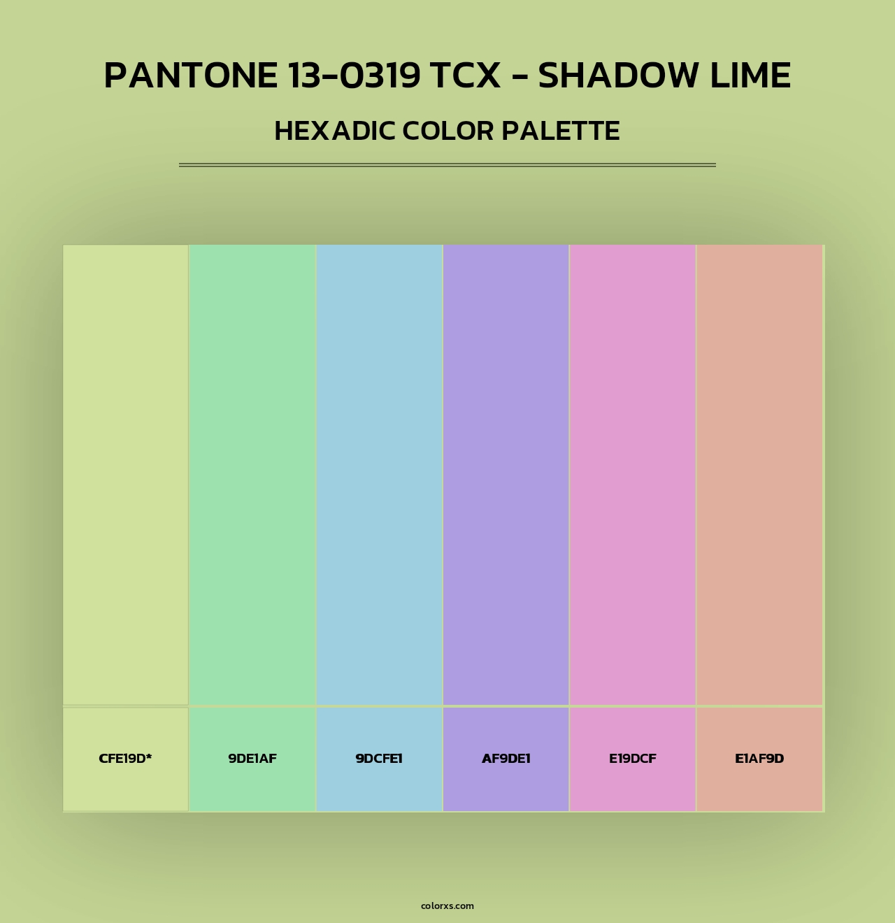 PANTONE 13-0319 TCX - Shadow Lime - Hexadic Color Palette