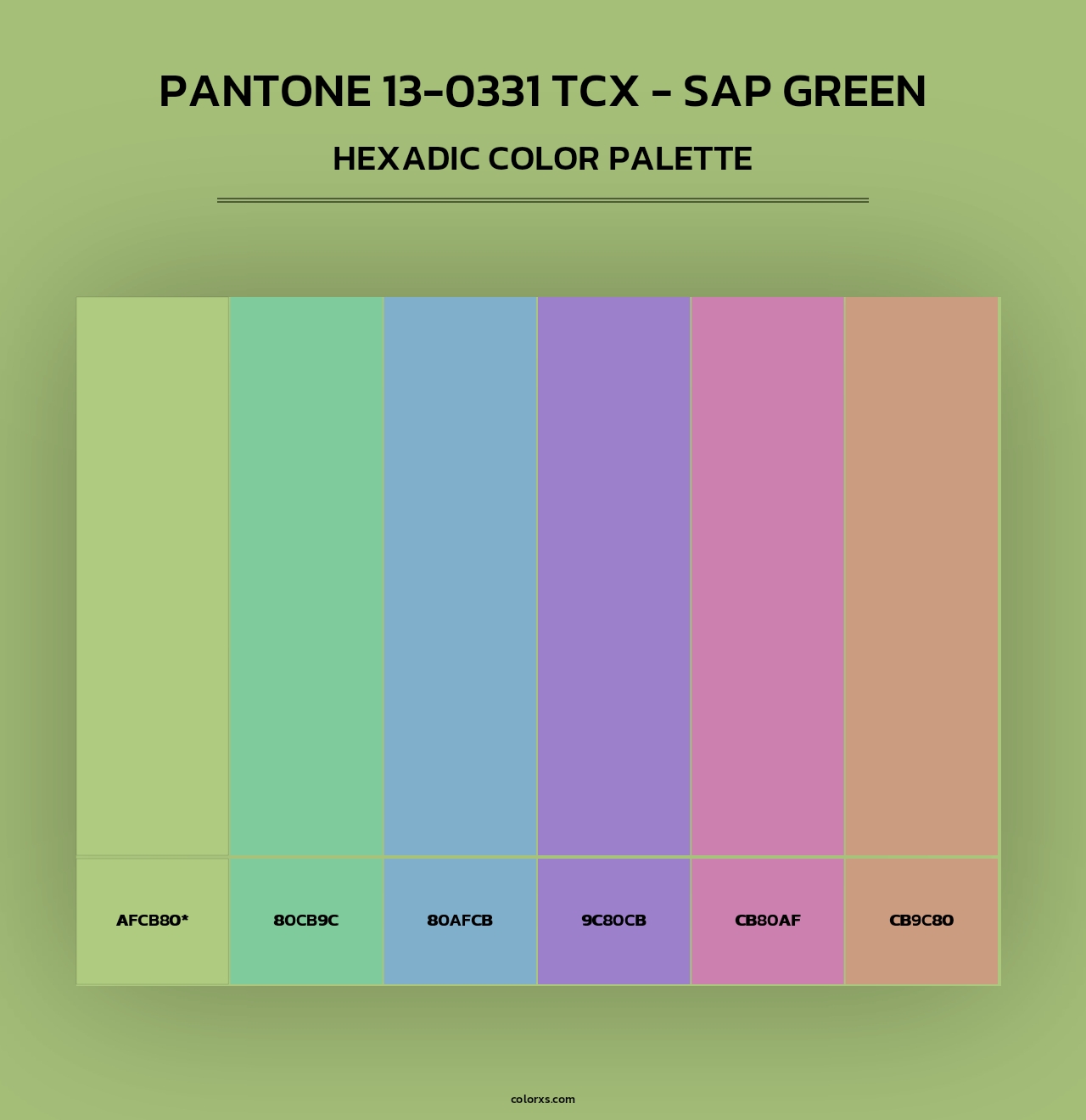 PANTONE 13-0331 TCX - Sap Green - Hexadic Color Palette