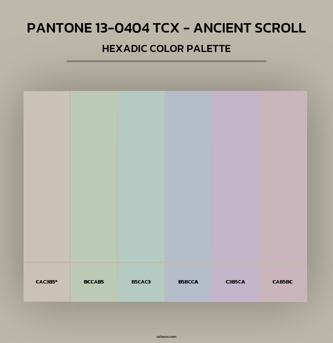 PANTONE 13-0404 TCX - Ancient Scroll - Hexadic Color Palette