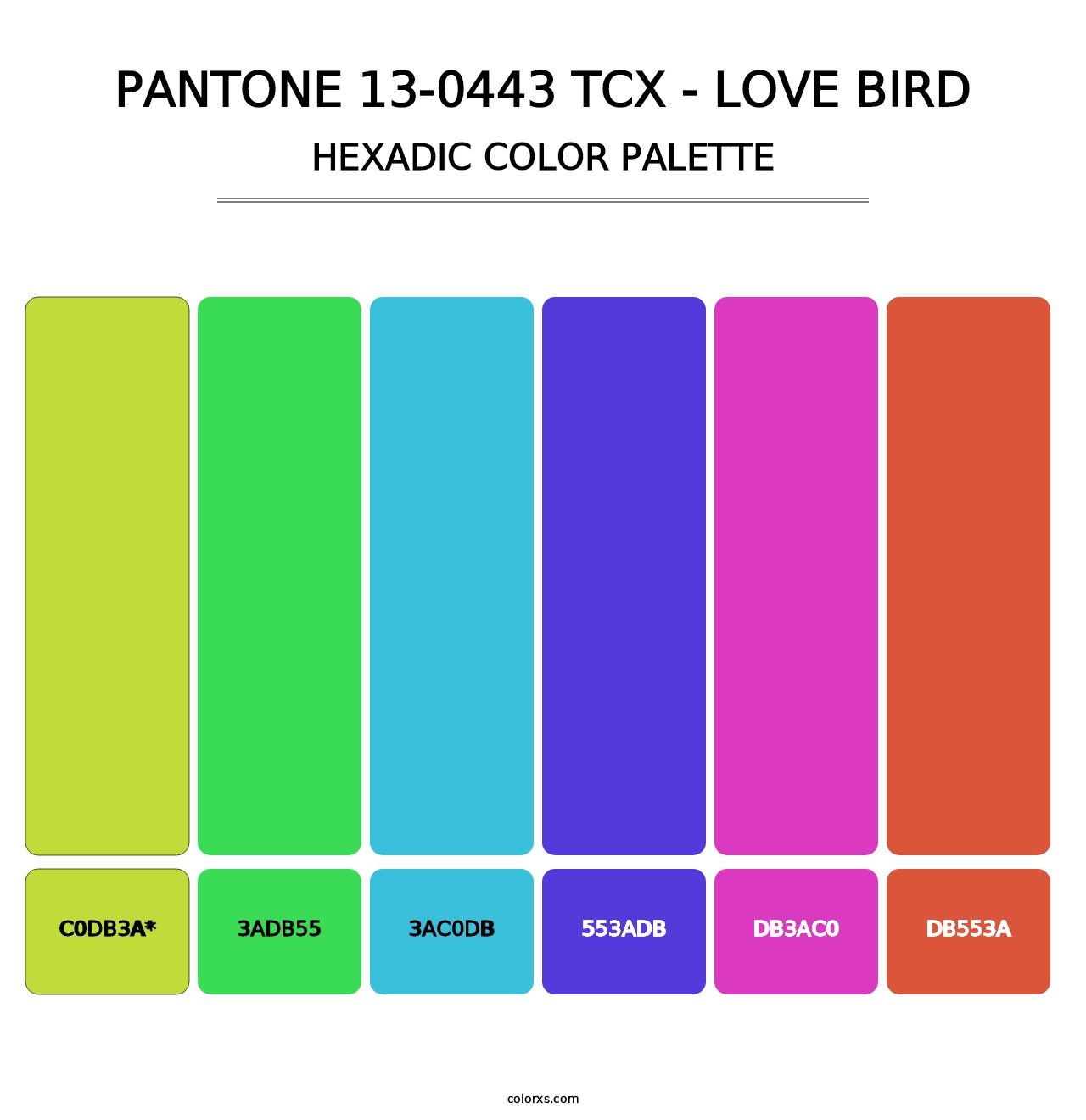 PANTONE 13-0443 TCX - Love Bird - Hexadic Color Palette