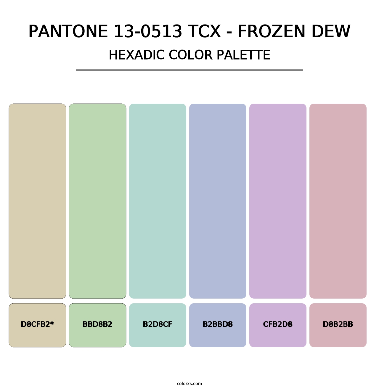 PANTONE 13-0513 TCX - Frozen Dew - Hexadic Color Palette