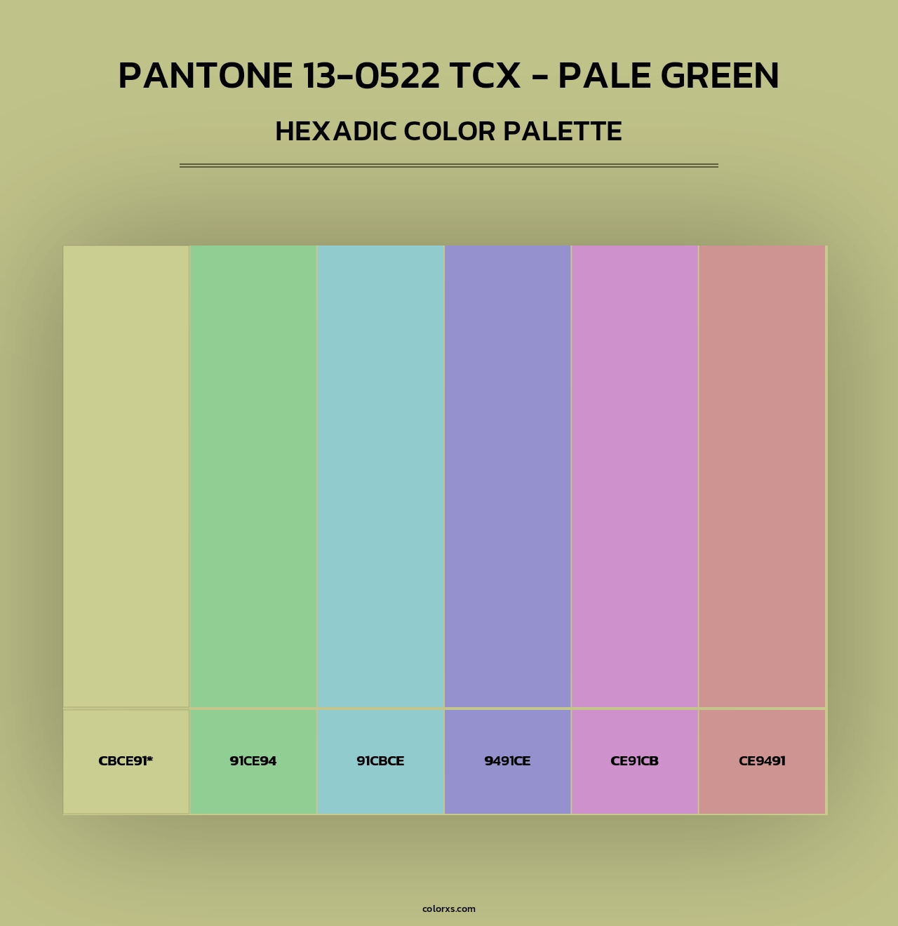 PANTONE 13-0522 TCX - Pale Green - Hexadic Color Palette