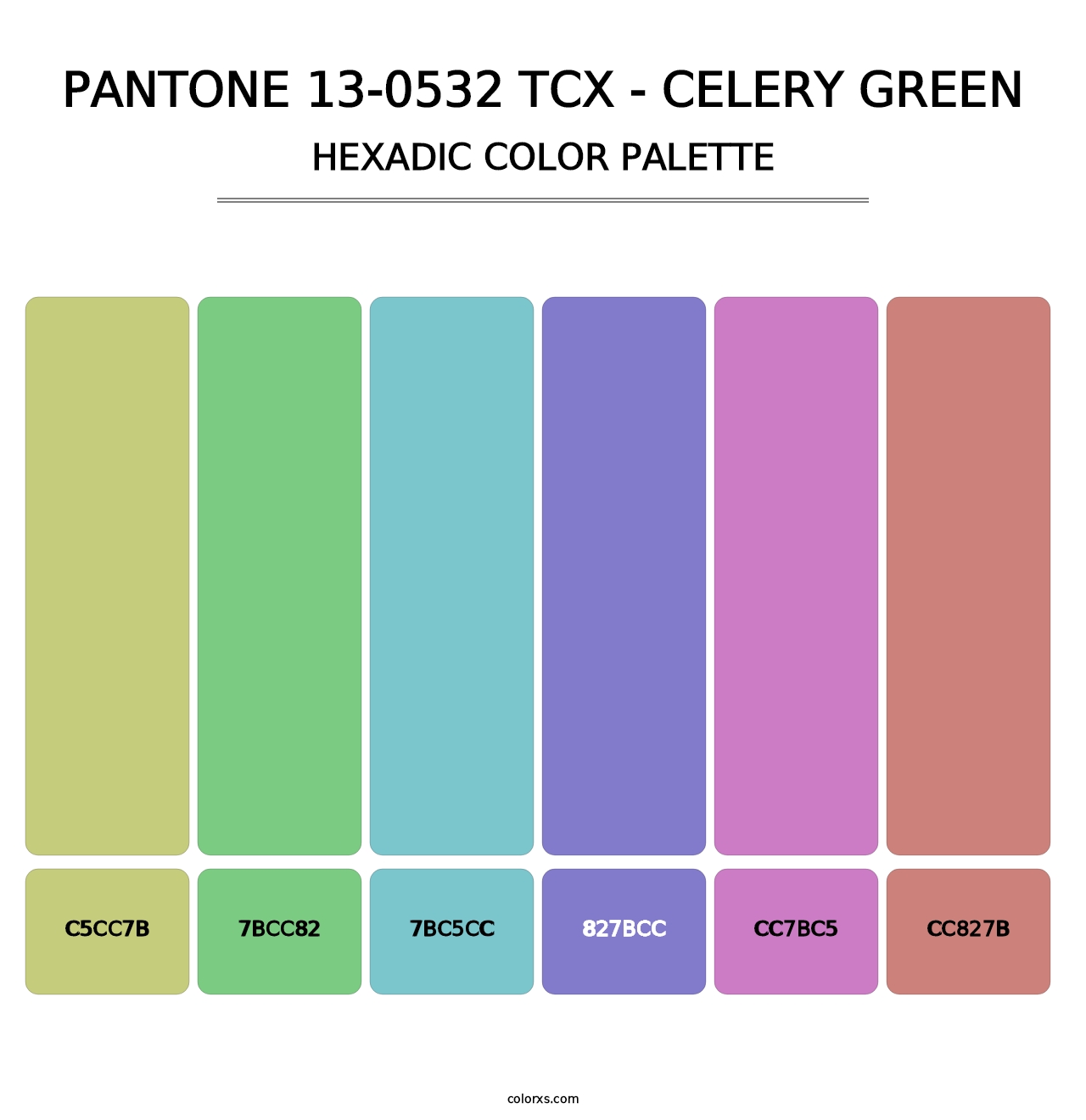 PANTONE 13-0532 TCX - Celery Green - Hexadic Color Palette