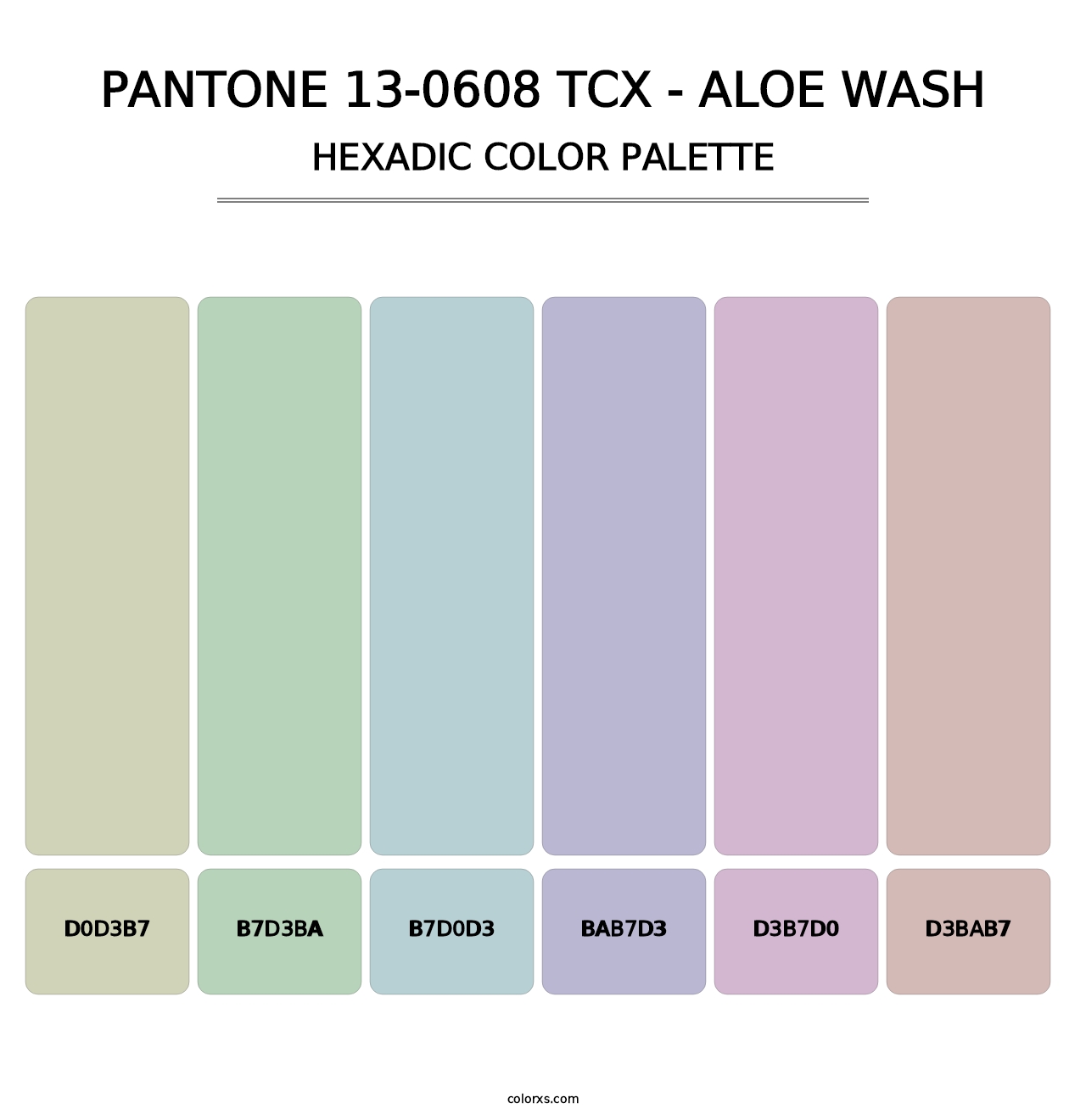 PANTONE 13-0608 TCX - Aloe Wash - Hexadic Color Palette