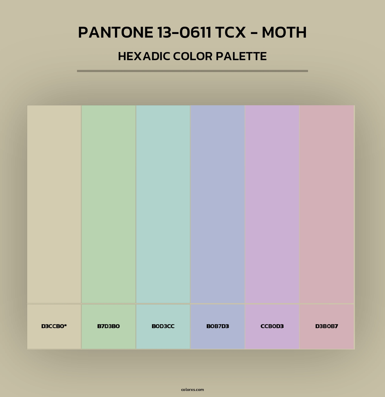 PANTONE 13-0611 TCX - Moth - Hexadic Color Palette