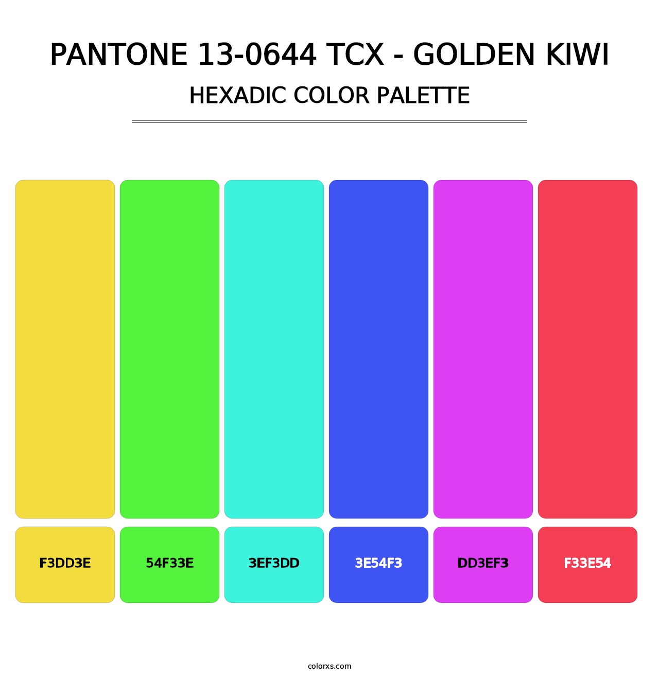 PANTONE 13-0644 TCX - Golden Kiwi - Hexadic Color Palette