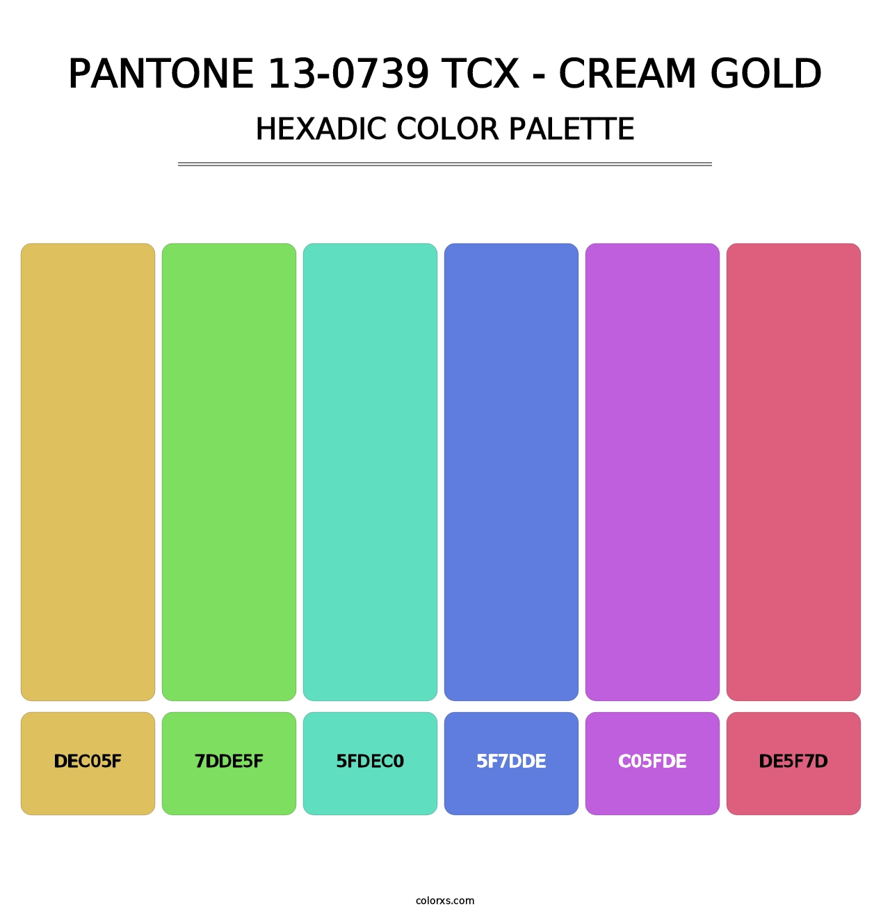 PANTONE 13-0739 TCX - Cream Gold - Hexadic Color Palette